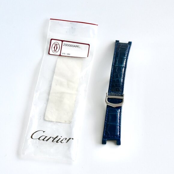 Cartier Accessories - Cartier Crocodile Leather Strap and Stainless Steel Deployant Buckle Clasp